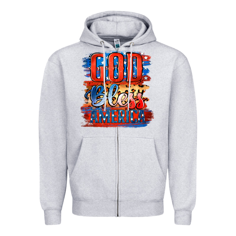 God Bless America Zipper Hoodie by Jasminsmagicworld | Teevron