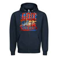 Navy God Bless America Zipper Hoodie - Jasminsmagicworld