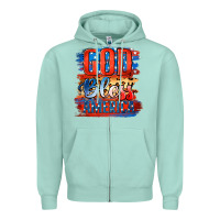Seafoam God Bless America Zipper Hoodie - Jasminsmagicworld