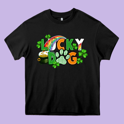 Lucky Dog St. Patricks Day Heavy Core Tee Designed By Fadigitalartstudio