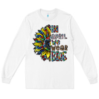 White autism sunflower Long Sleeve Tee - CowhideDigitalArt