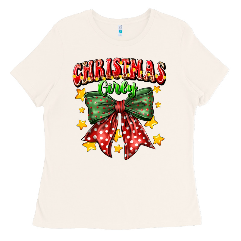 Festive Holiday Bow Design Ladies Tee by CowhideDigitalArt | Teevron
