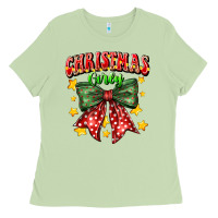 Matcha festive holiday bow design Ladies Tee - CowhideDigitalArt
