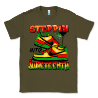 Army Green Steppin' into Juneteenth Classic Tee - FaDigitalArtStudio