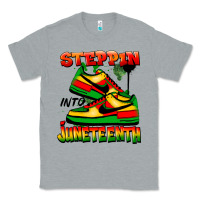 Heather Grey Steppin' into Juneteenth Classic Tee - FaDigitalArtStudio