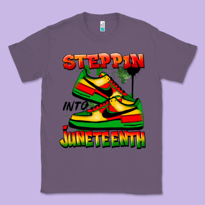 Steppin' Into Juneteenth Classic Tee Designed By Fadigitalartstudio