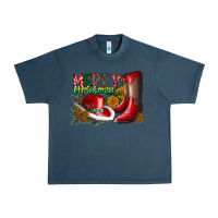 Midnight Navy cowboy merry christmas Urban Heavy Tee - CowhideDigitalArt