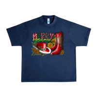 Navy cowboy merry christmas Urban Heavy Tee - CowhideDigitalArt