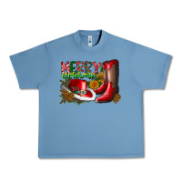 Pebble Blue cowboy merry christmas Urban Heavy Tee - CowhideDigitalArt