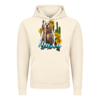Vintage Artic mama bear with sunflowers and cactus Vintage Hoodie - Artiststas