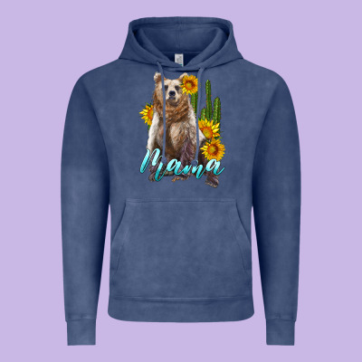 Mama Bear With Sunflowers And Cactus Vintage Hoodie Designed By Artiststas