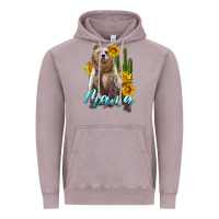 Vintage Zinc mama bear with sunflowers and cactus Vintage Hoodie - Artiststas