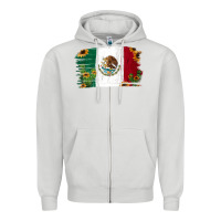 Dove Grey Mexican Flag Cactus Sunflower Zipper Hoodie - Jasminsmagicworld