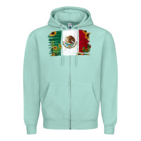 Seafoam Mexican Flag Cactus Sunflower Zipper Hoodie - Jasminsmagicworld