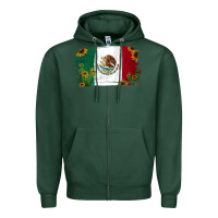 Sports Green Mexican Flag Cactus Sunflower Zipper Hoodie - Jasminsmagicworld