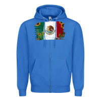 True Royal Mexican Flag Cactus Sunflower Zipper Hoodie - Jasminsmagicworld