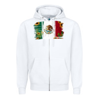 White Mexican Flag Cactus Sunflower Zipper Hoodie - Jasminsmagicworld