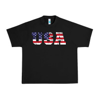 Black usa Urban Heavy Tee - DesigneFamous