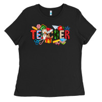 Black Christmas teacher Ladies Tee - CowhideDigitalArt
