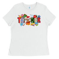 White Christmas teacher Ladies Tee - CowhideDigitalArt