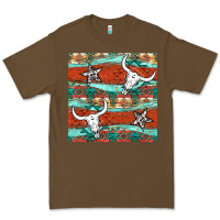 Cacao western aztec bull skull stars seamless pattern Premium Tee - BundleAndBundleShop