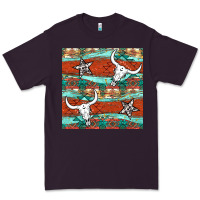 Plum western aztec bull skull stars seamless pattern Premium Tee - BundleAndBundleShop