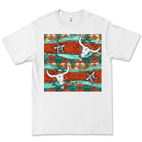 White western aztec bull skull stars seamless pattern Premium Tee - BundleAndBundleShop
