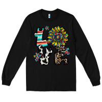 Black love autism Long Sleeve Tee - CowhideDigitalArt