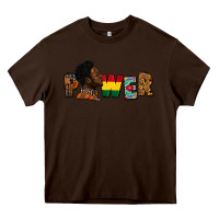 Chocolate Brown power juneteenth Heavy Core Tee - FaDigitalArtStudio