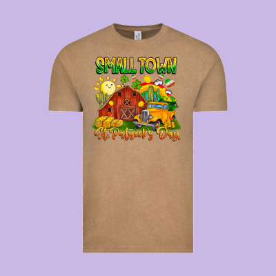 Small Town St Patricks Day Vintage Tee Designed By Cowhidedigitalart