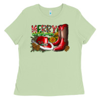 Matcha cowboy merry christmas Ladies Tee - CowhideDigitalArt