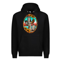 Black Western Cactus Premium Hoodie - Jasminsmagicworld