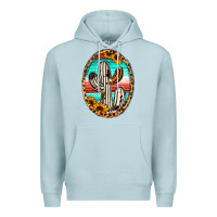 Blue Mist Western Cactus Premium Hoodie - Jasminsmagicworld