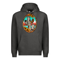 Charcoal Heather Western Cactus Premium Hoodie - Jasminsmagicworld