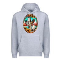 Heather Grey Western Cactus Premium Hoodie - Jasminsmagicworld