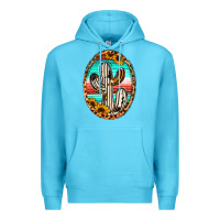 Ocean Blue Western Cactus Premium Hoodie - Jasminsmagicworld
