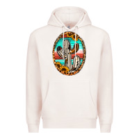 Pale Pink Western Cactus Premium Hoodie - Jasminsmagicworld