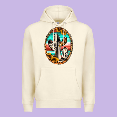 Western Cactus Premium Hoodie Designed By Jasminsmagicworld