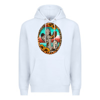 White Western Cactus Premium Hoodie - Jasminsmagicworld