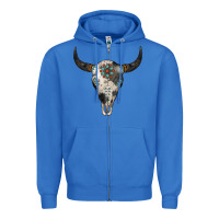 True Royal Cowhide Bull Skull Zipper Hoodie - Jasminsmagicworld