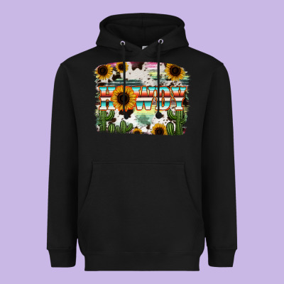 Howdy Serape And Sunflower Heavyweight Hoodie Designed By Ranaportraitstore