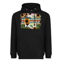 Black Howdy Serape And Sunflower Heavyweight Hoodie - RanaPortraitStore