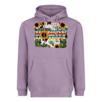 Lavender Howdy Serape And Sunflower Heavyweight Hoodie - RanaPortraitStore