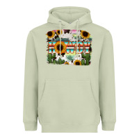Matcha Howdy Serape And Sunflower Heavyweight Hoodie - RanaPortraitStore