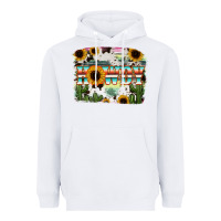 White Howdy Serape And Sunflower Heavyweight Hoodie - RanaPortraitStore