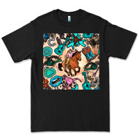 Black western cowgirl seamless pattern Premium Tee - BundleAndBundleShop
