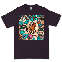 Plum western cowgirl seamless pattern Premium Tee - BundleAndBundleShop
