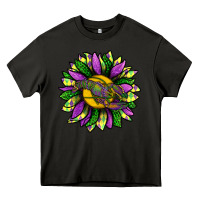 Asphalt Mardi Gras Sunflower With Crawfish Heavy Core Tee - BundleAndBundleShop