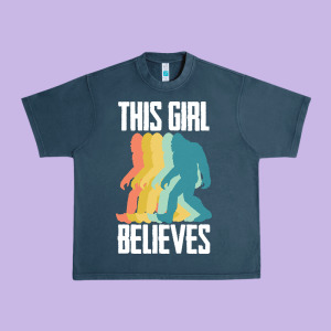 Bigfoot T  Shirt Bigfoot   This Girl Believes T  Shirt Urban Heavy Tee Designed By Designefamous