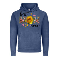 Vintage Denim best mom ever with sunflower Vintage Hoodie - Artiststas